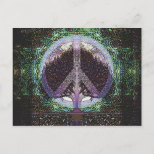 Peace Tree Mandala Heart Postcard