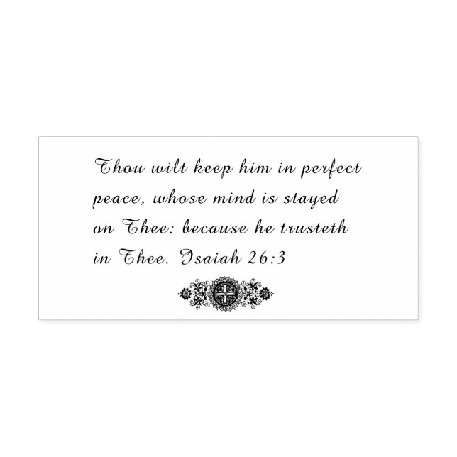 Peace & Trust Scripture Quote Isaiah 26:3 Rubber Stamp (Imprint)