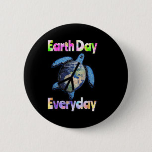 Peace Turtle Earth Day Everyday Turtle Watercolor 6 Cm Round Badge