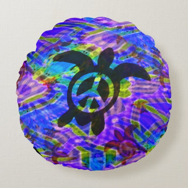 Peace Turtle Round Cushion (Front)