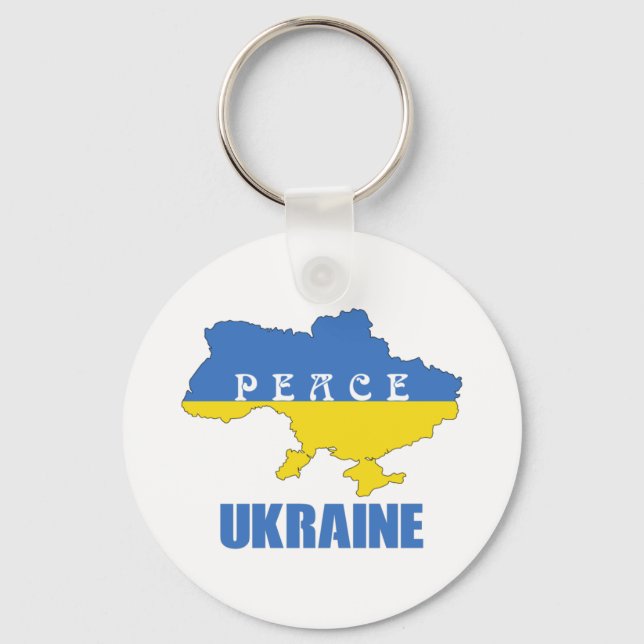 Peace Ukraine - Support Peace & Love Key Ring (Front)