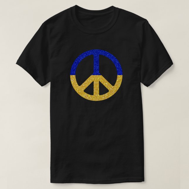Peace Ukrainian Flag Glitter T-Shirt (Design Front)