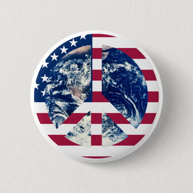 Peace USA sign button (Front)