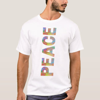 Peace Vertical Colourful Text Design T-Shirt