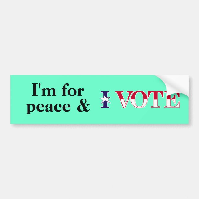 Peace Vote Bumper ticker Sticker (Front)