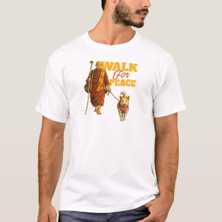 Peace Walking Monk with Aloka Dog – Walk for Peace T-Shirt