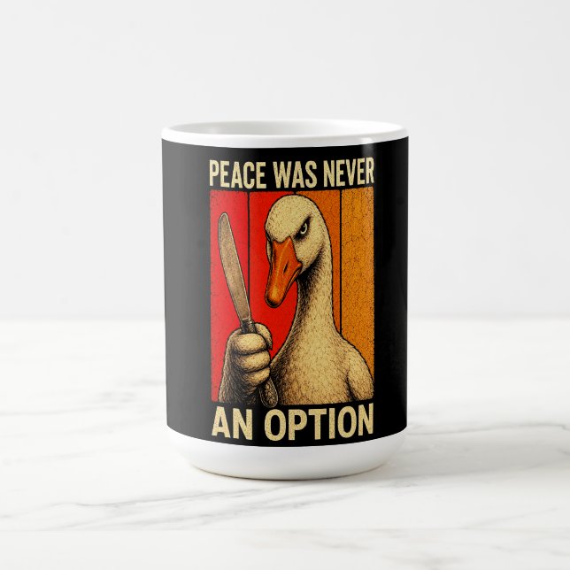 Peace Was Never An Option Goose Retro Sunset Meme Coffee Mug (Center)
