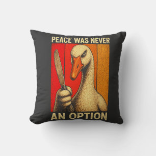 Peace Was Never An Option Goose Retro Sunset Meme Cushion