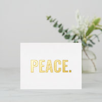 Peace white and gold text minimalist modern