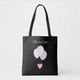 Peace White Balloons Tote Bag