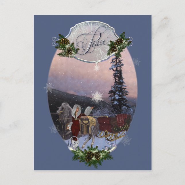 Peace Winter Solstice Holiday Postcard (Front)
