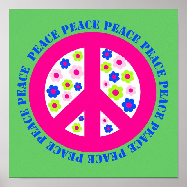 PEACE WITH FLOWERS POSTER (Front)