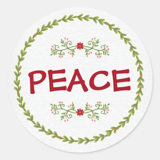 PEACE with Holiday Greens | sticker