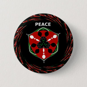 "Peace: with Shield Emblem" Art Print 6 Cm Round Badge
