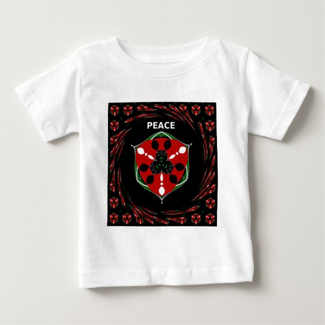 "Peace: with Shield Emblem" Art Print Baby T-Shirt (Front)