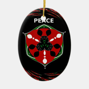 "Peace: with Shield Emblem" Art Print Ceramic Ornament