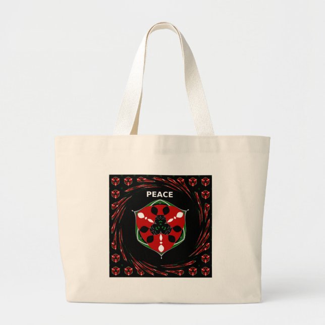 "Peace: with Shield Emblem" Art Print Large Tote Bag (Front)