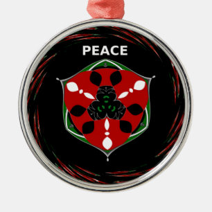 "Peace: with Shield Emblem" Art Print Metal Ornament