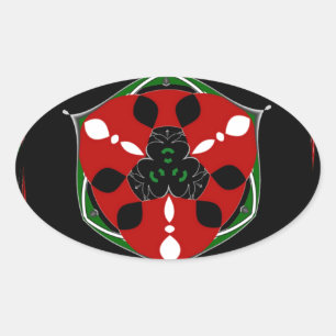 "Peace: with Shield Emblem" Art Print Oval Sticker