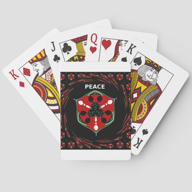 "Peace: with Shield Emblem" Art Print Playing Cards (Back)