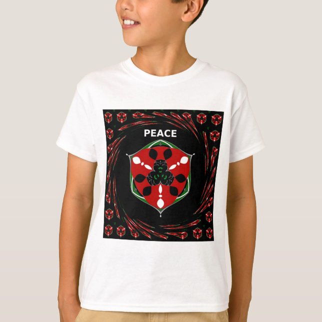 "Peace: with Shield Emblem" Art Print T-Shirt (Front)