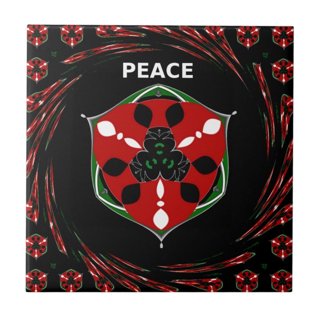 "Peace: with Shield Emblem" Art Print Tile (Front)
