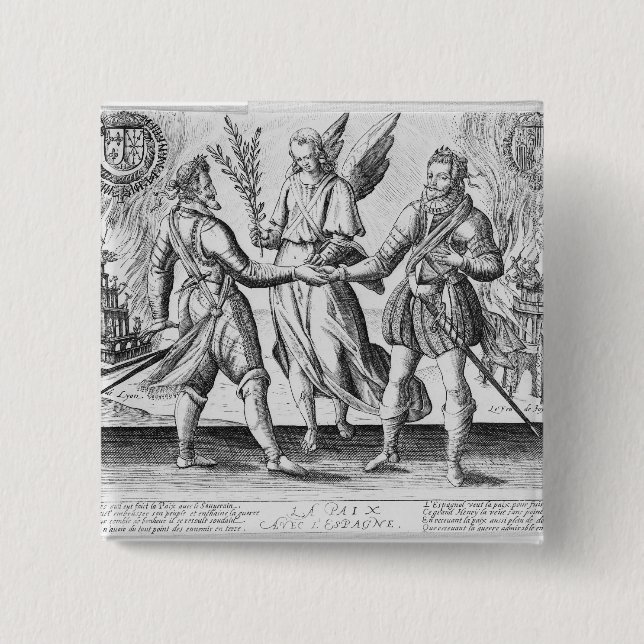 Peace with Spain 15 Cm Square Badge (Front)