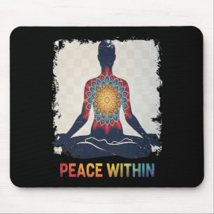 Peace Within Mandala Yoga Meditation Design Mouse Pad