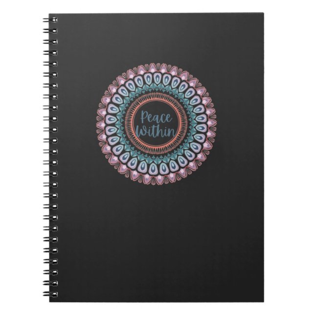Peace Within Pastel Mandala Notebook (Front)