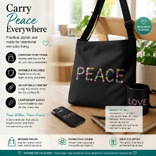 Peace Within, Peace Around   Inspirational  Crossbody Bag