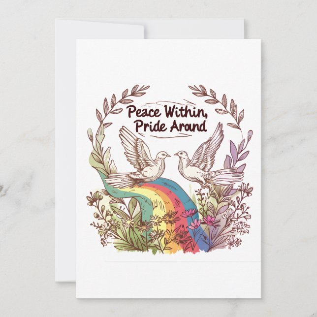Peace Within, Pride Around – LGBTQ Camping Nature  Invitation (Front)