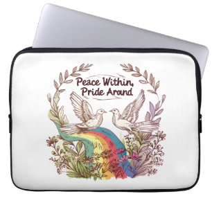 Peace Within, Pride Around – LGBTQ Camping Nature Laptop Sleeve