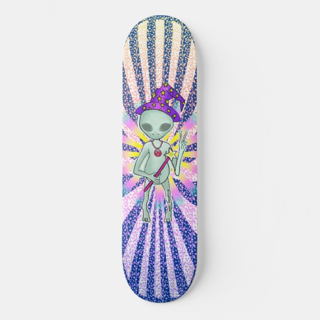 Peace wizard alien Skateboard (Front)