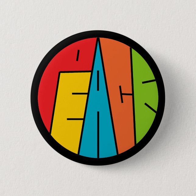 Peace - Word Art 6 Cm Round Badge (Front)