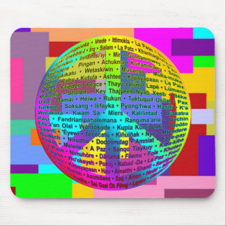 Peace World Language | coloured geo Mouse Pad