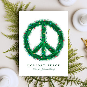Peace Wreath with Holiday Lights