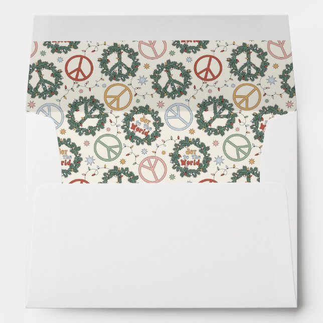 Peace Wreaths and Joy to the World Pattern Envelope (Back (Bottom))
