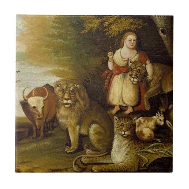 Peaceable Kingdom | 1830-32 Ceramic Tile (Front)