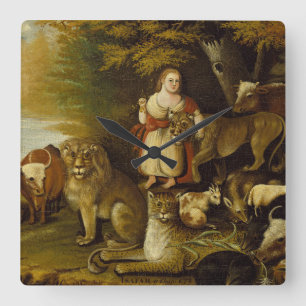 Peaceable Kingdom 1830-32 Square Wall Clock