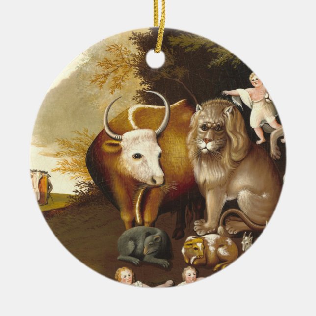 Peaceable Kingdom 1834 Ceramic Ornament (Front)