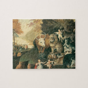 Peaceable Kingdom by Edward Hicks Vintage Folk Art Jigsaw Puzzle