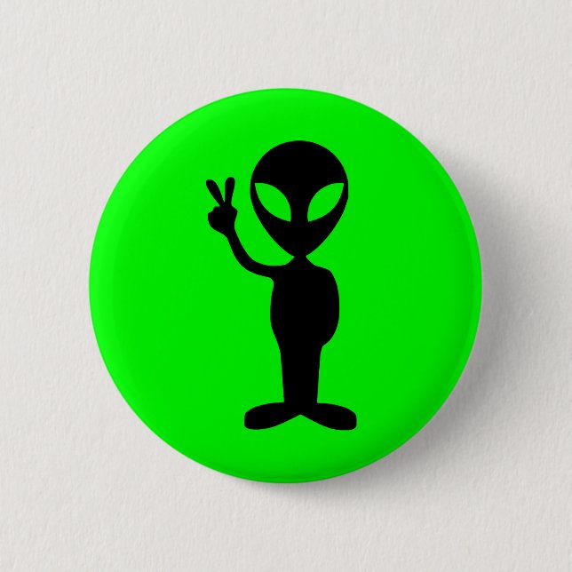 Peaceful Alien 6 Cm Round Badge (Front)