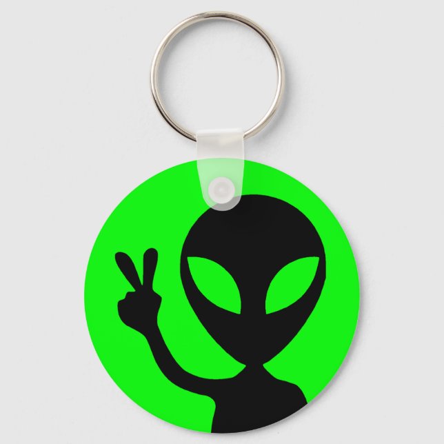 Peaceful Alien Key Ring (Front)