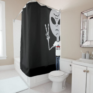 Peaceful Alien Shower Curtain