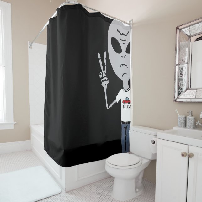 Peaceful Alien Shower Curtain (In Situ)