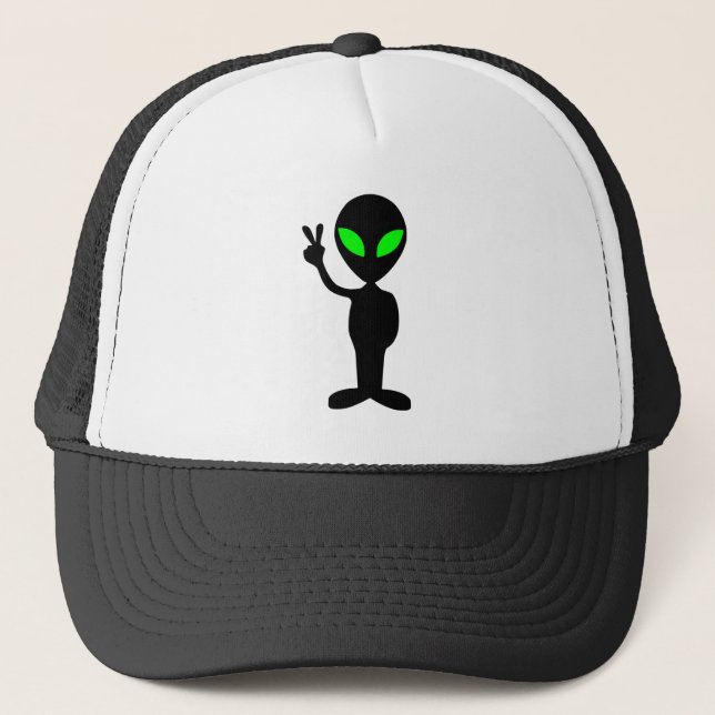 Peaceful Alien Trucker Hat (Front)