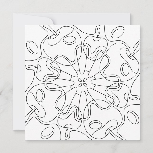 Peaceful Autumn: Abstract Apples Colouring Card (Front)