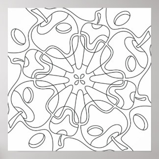 Peaceful Autumn: Abstract Apples Colouring Poster