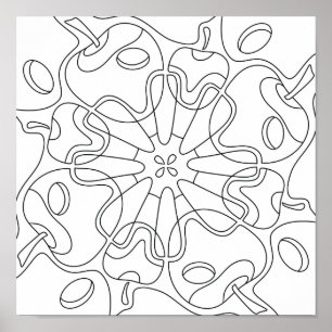 Peaceful Autumn: Abstract Apples Colouring Poster
