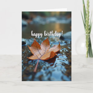 Peaceful Autumn Leaf Birthday Card